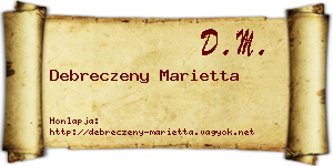 Debreczeny Marietta névjegykártya