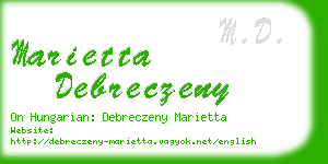 marietta debreczeny business card